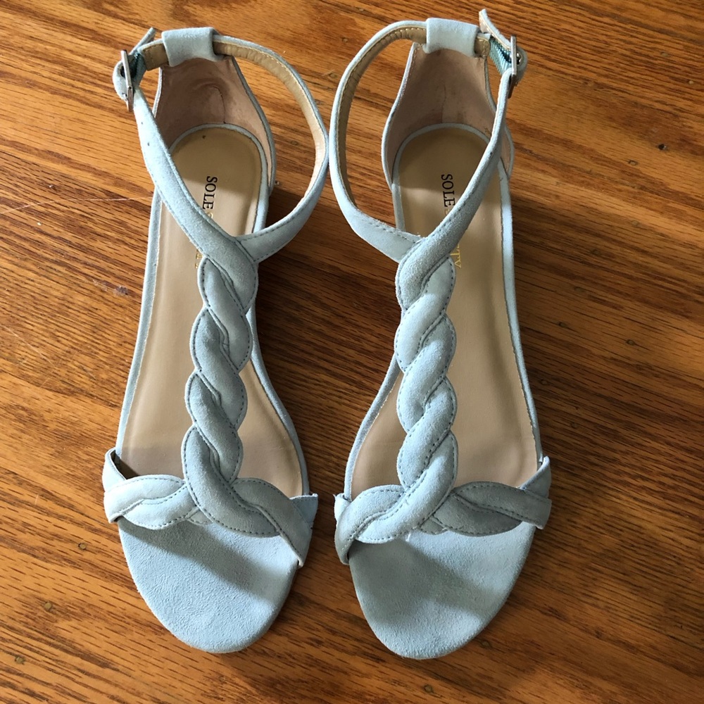 Sole Society aquatic kidsuede sandals, size 7M